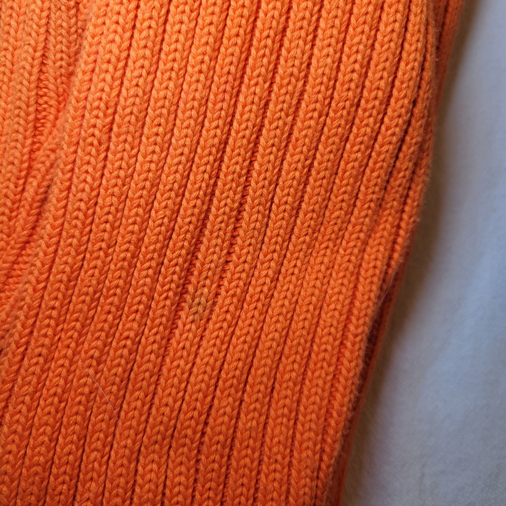 Banana Republic Ribbed Collared Zip Up Woman's Sweater Orange/White Medium‎ - Picture 8 of 9